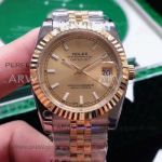 Perfect Replica Rolex Lady-Datejust  28mm Watch - Yellow Gold Fluted Bezel 2-Tone Jubilee Band Gold Dial